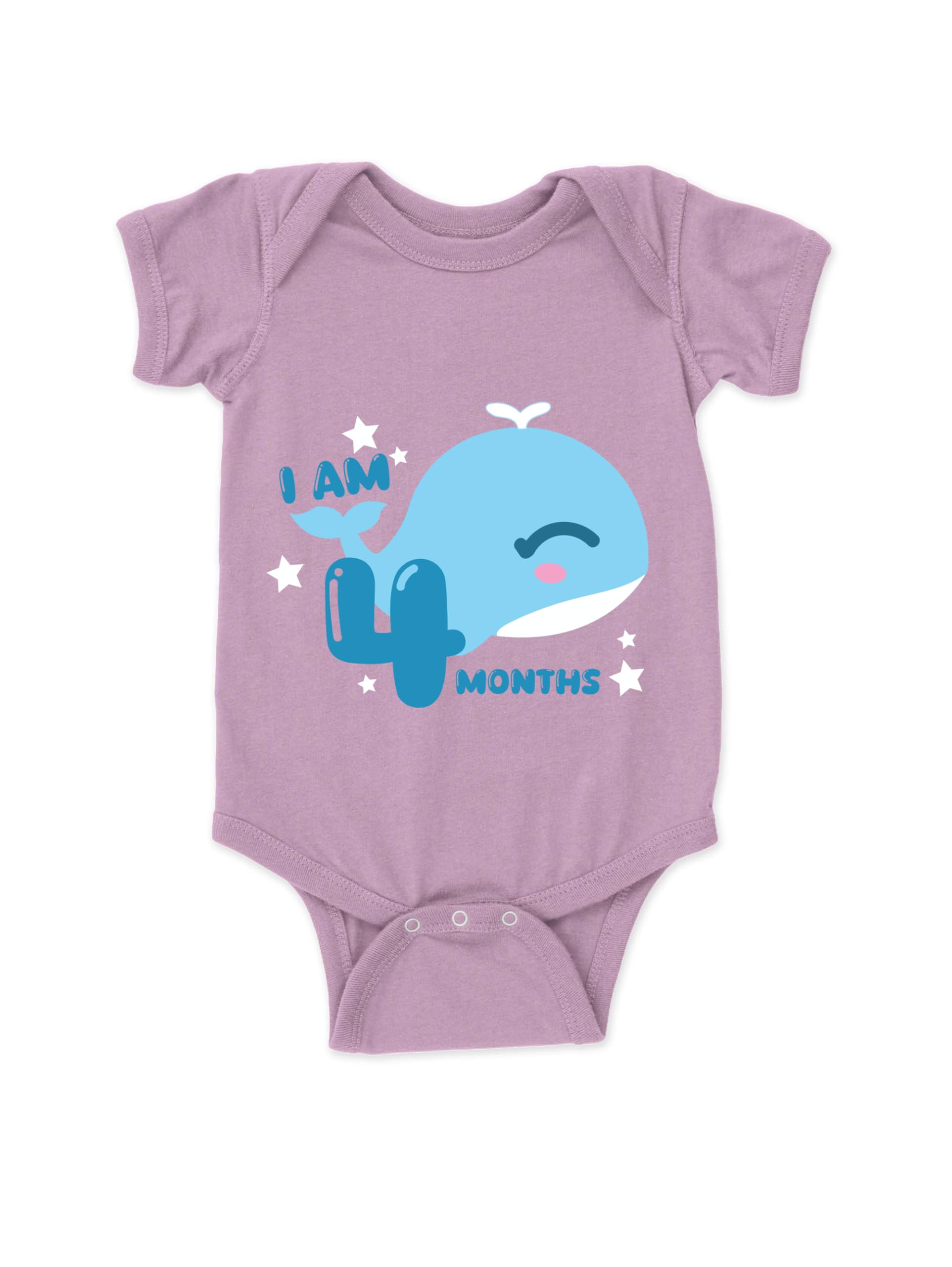 drobe Cotton 4 Month Birthday Print Romper Newborn Lavender Baby Romper for baby girl & baby boy-picture-19
