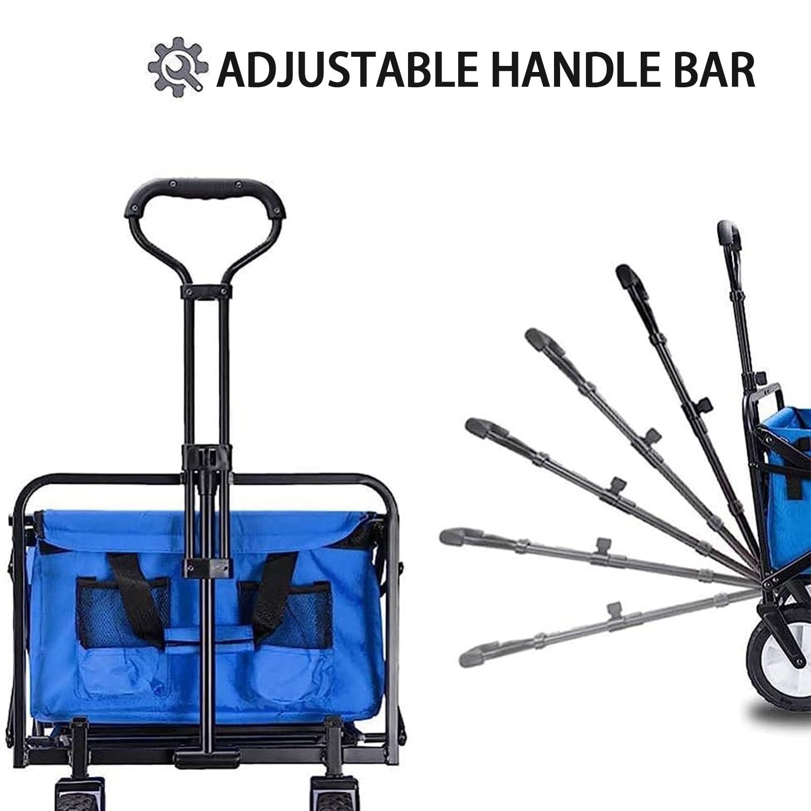 Carrello da Giardino carretto Trasporto Portata 100 kg Giardino con telone Rimovibile Pneumatici per Attrezzature Mano Versatile Adatto per la Spesa all'aperto Viaggi Campeggio(B)