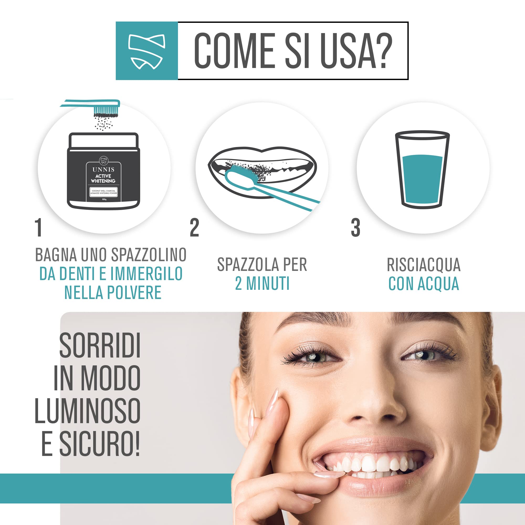 Carbone Attivo Kit Sbiancante Denti Professionale Dentifricio Carbone Attivo Denti Sbiancante Per Denti Sbiancamento Dentale Polvere Sbiancante Dental Care Charcoal Teeth Whitening Powder