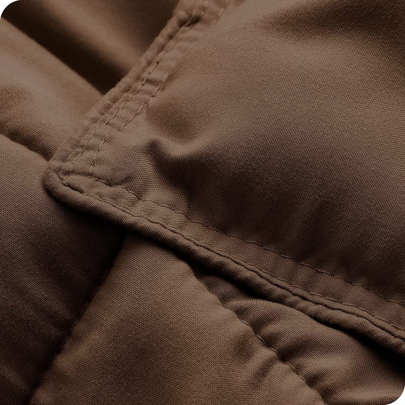Amazon Brand - Umi Luxurious Ultra Soft Microfibre All Weather 220 GSM Reversible Double Bed Comforter Blanket Quilt. (Brown) 2
