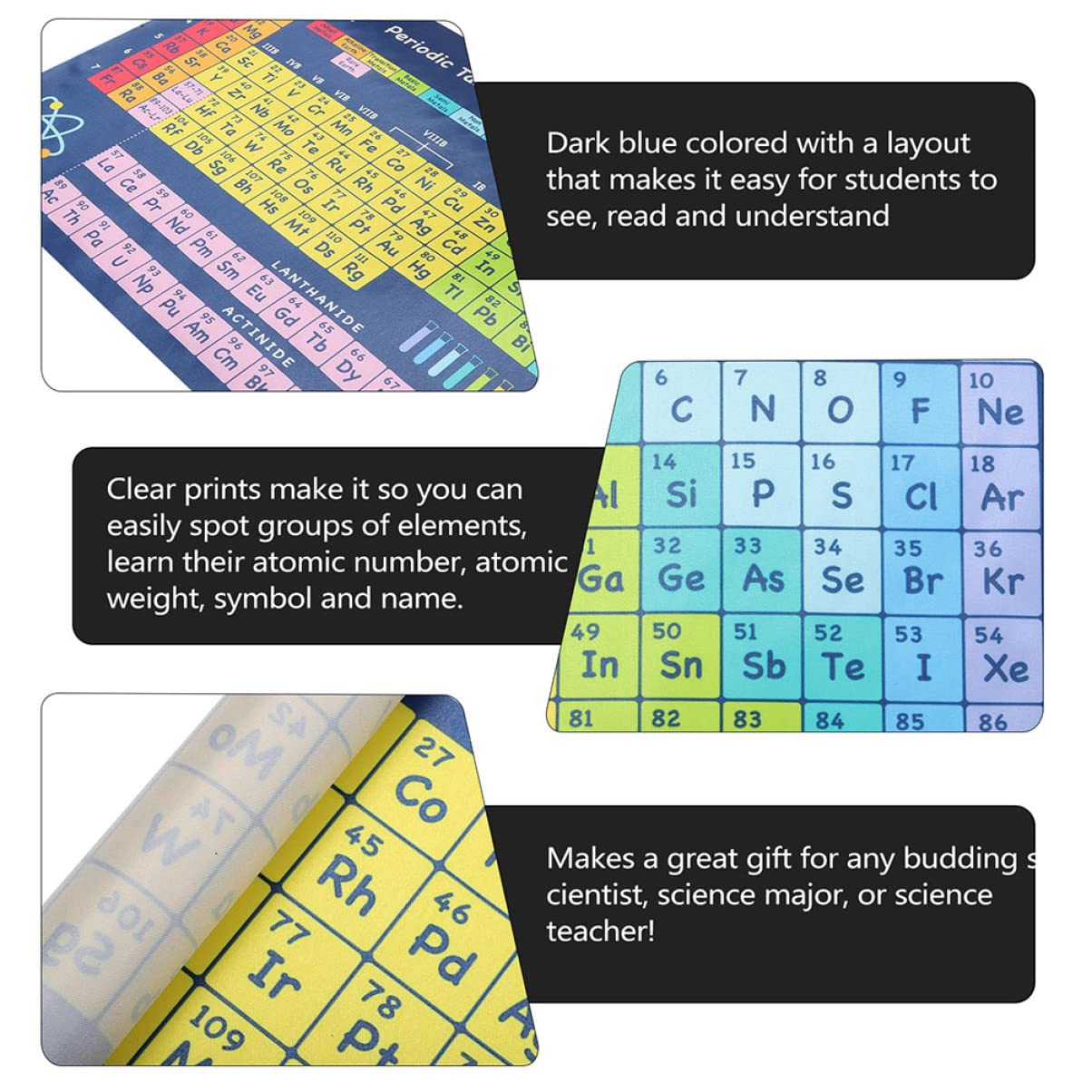MAGICLULU 10stücke Periodic Table Poster Teiliges Lernplakat Für Schule Und Kinderzimmer Chemisches Elementesystem Mit Klarer Druckqualität Für Unterricht Und Homeschooling