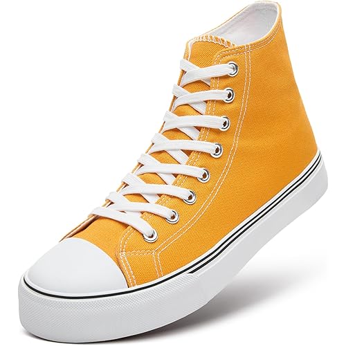 ZGR Men's High Top Canvas Sneakers Lace Up Classic Casual Walking Shoes