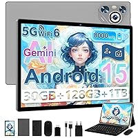 Dghrti Tablet Android 15 [30GB RAM] 128GB ROM, 10 Inch IPS HD Screen+1TB Expansion