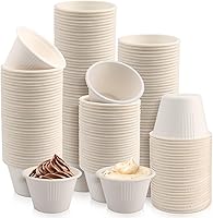 Vista 15 de LeonBach Paquete de 200 Tazones de Papel de Caña de Azúcar Natural de 2 oz, Tazones de Papel Compostables para Condimentos Aperitivos Muestras