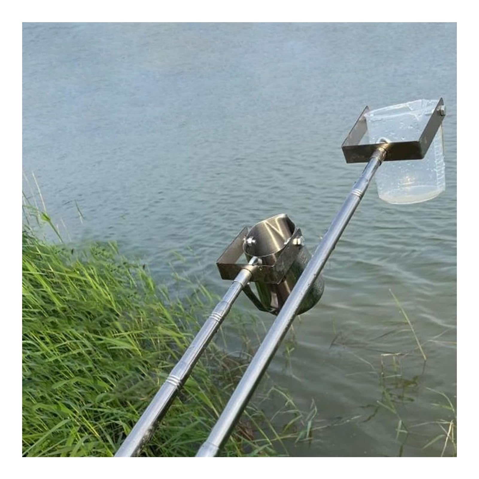 Tragbares Probengefäß,Pendelbecherprobenehmer Teleskop Wasserproben Set,Probenehmer Schöpfkelle Flexibles Schwenkbecher mit Graduierung für Fluss,See,Pool