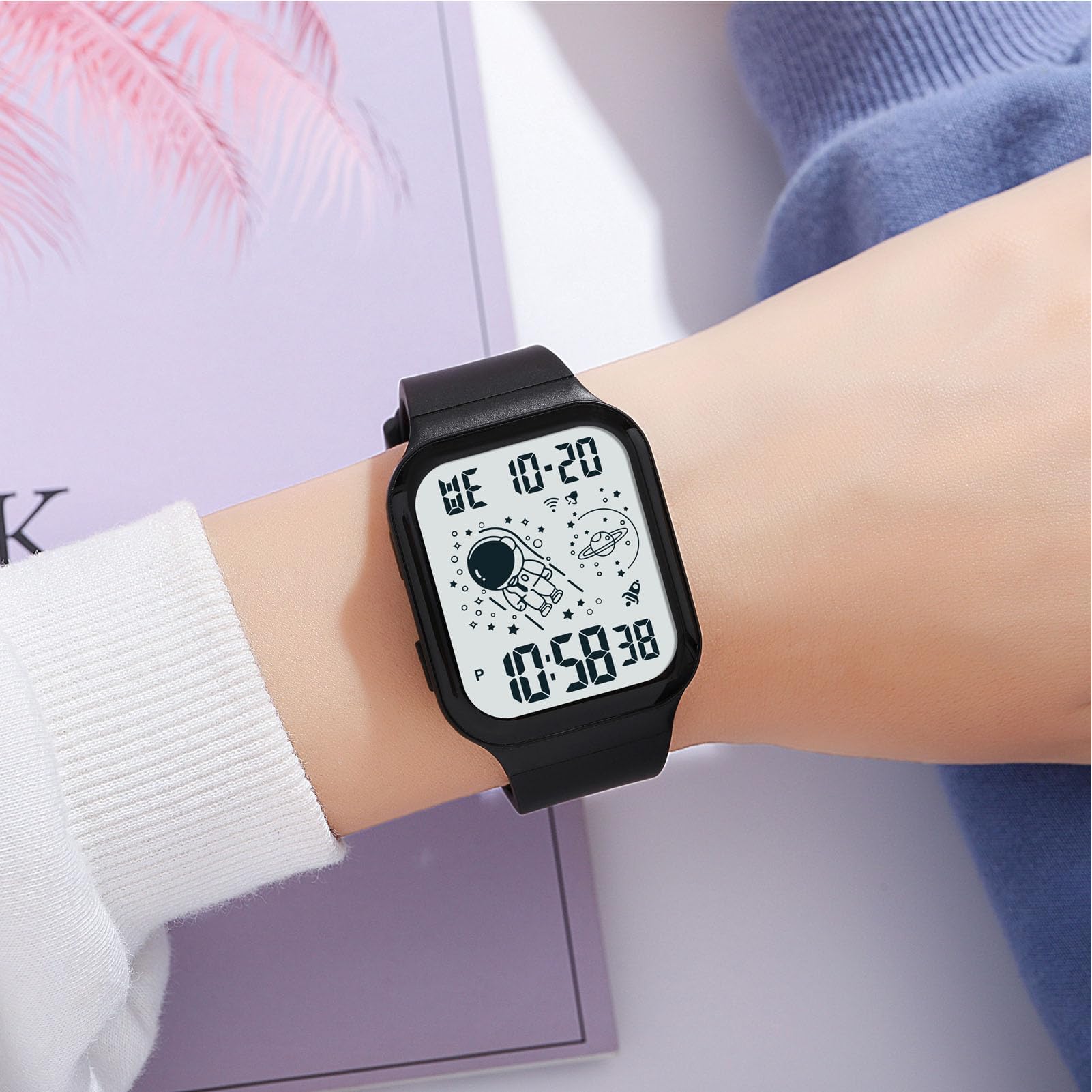 Orologio digitale per bambini con cronografo sveglia retroilluminazione calendario per regalo ragazzo ragazza sport digitale LED luce allarme striscia di silicone