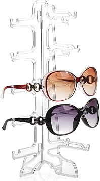 MAGIKON 5 Layers Glasses Eyeglasses Sunglasses Show Stand Holder Fashion Frame Display Rack 5-Layer, Transparent