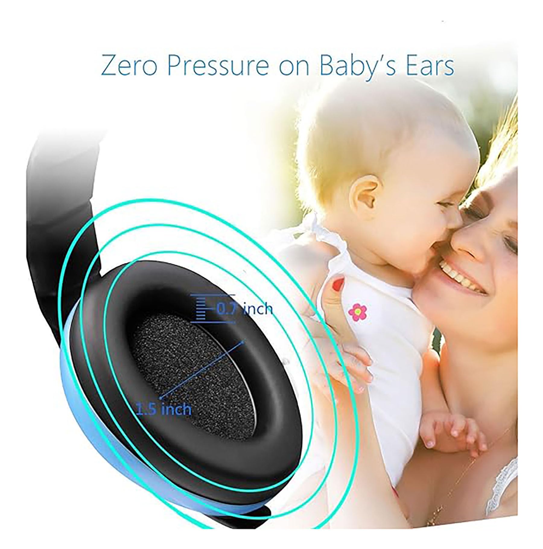 Baby Noise Cancelling Headphones - Kids Ear Muffs for Airplane, Travel, Sleep, Loud Environments - Infant & Toddler Ear Protection, Comfortable Noise Reduction Ear Muffs (MINT) 3