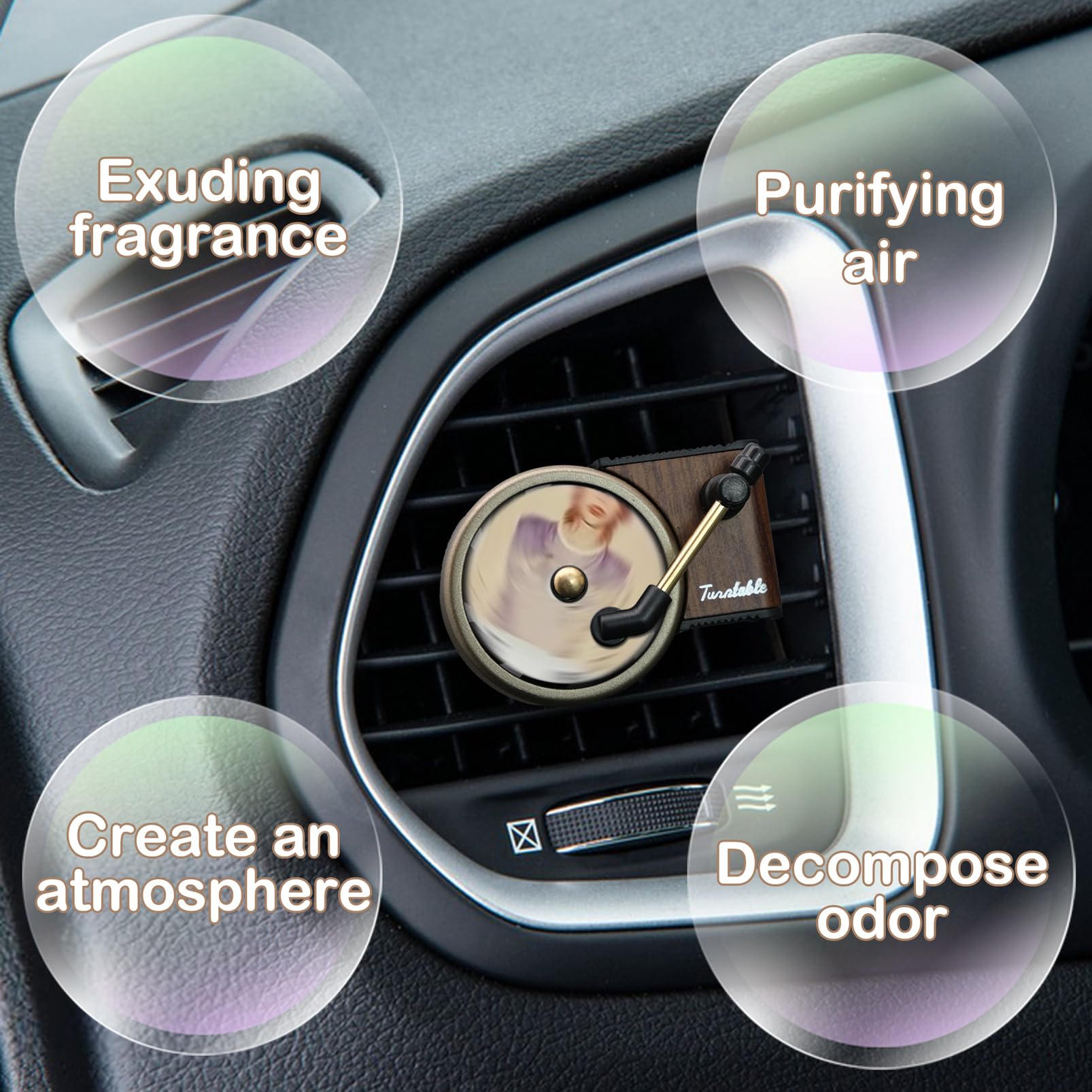 Retrò Aromaterapia per Auto, Deodorante per Auto con 12 Fragranze Diffusore Oli Essenziali