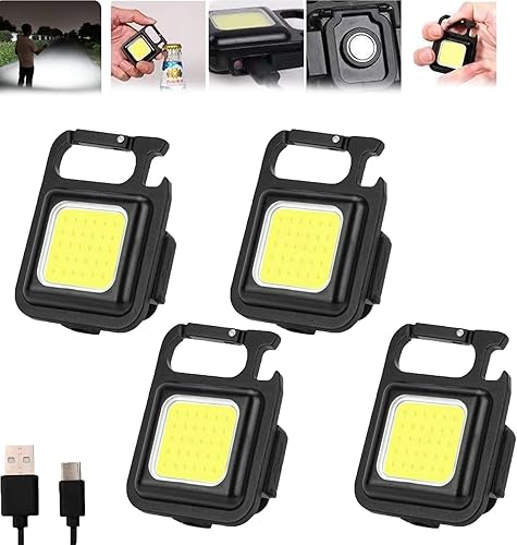 Miniatura 1 de NSRA Llavero de luz de trabajo llavero linternas de alto lúmenes llavero multifuncional luz de emergencia mini llavero COB linterna con 4 modos de