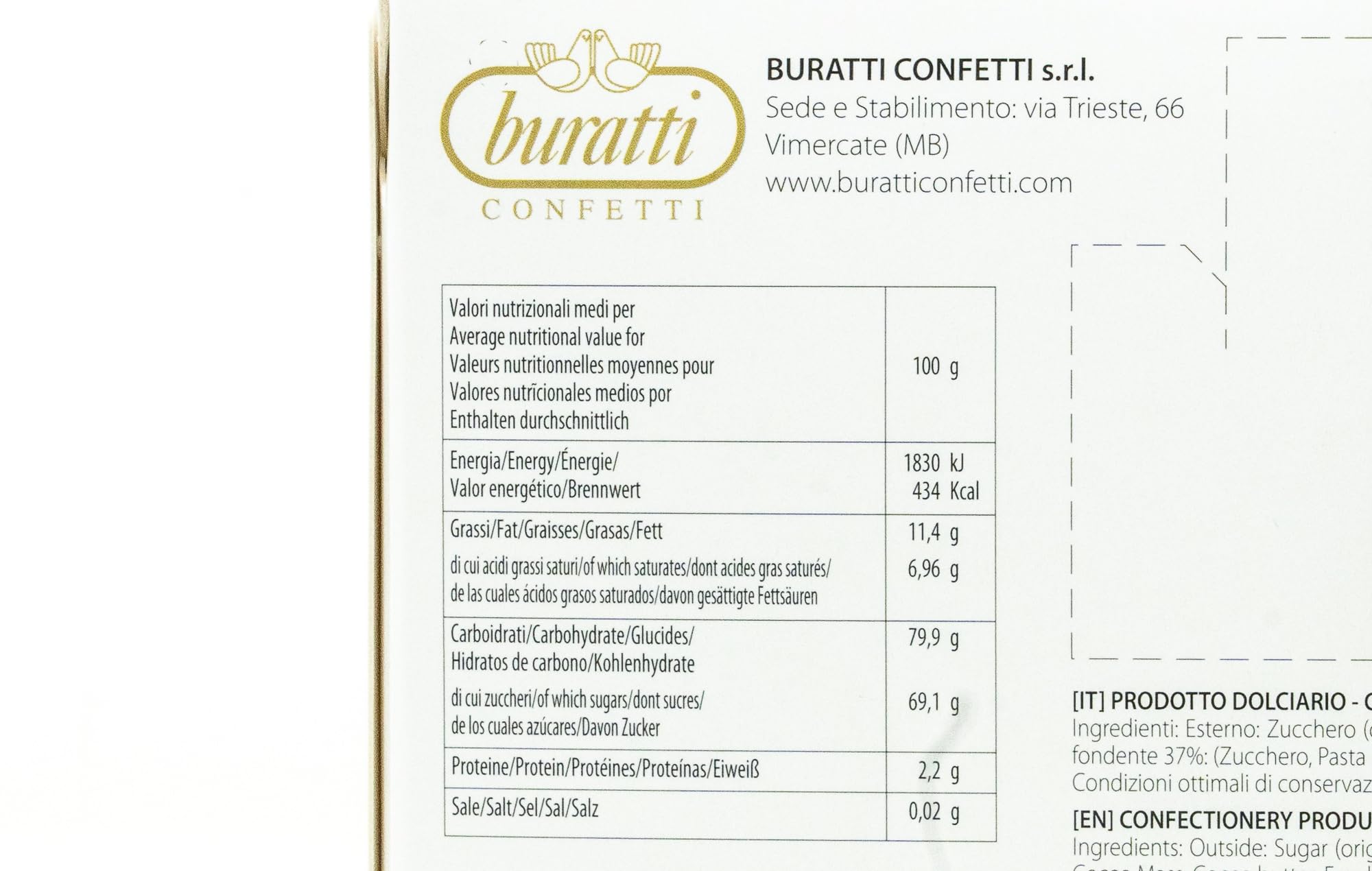 Buratti Confetti Chocolates Azucarados En Forma De Mar 1000 g