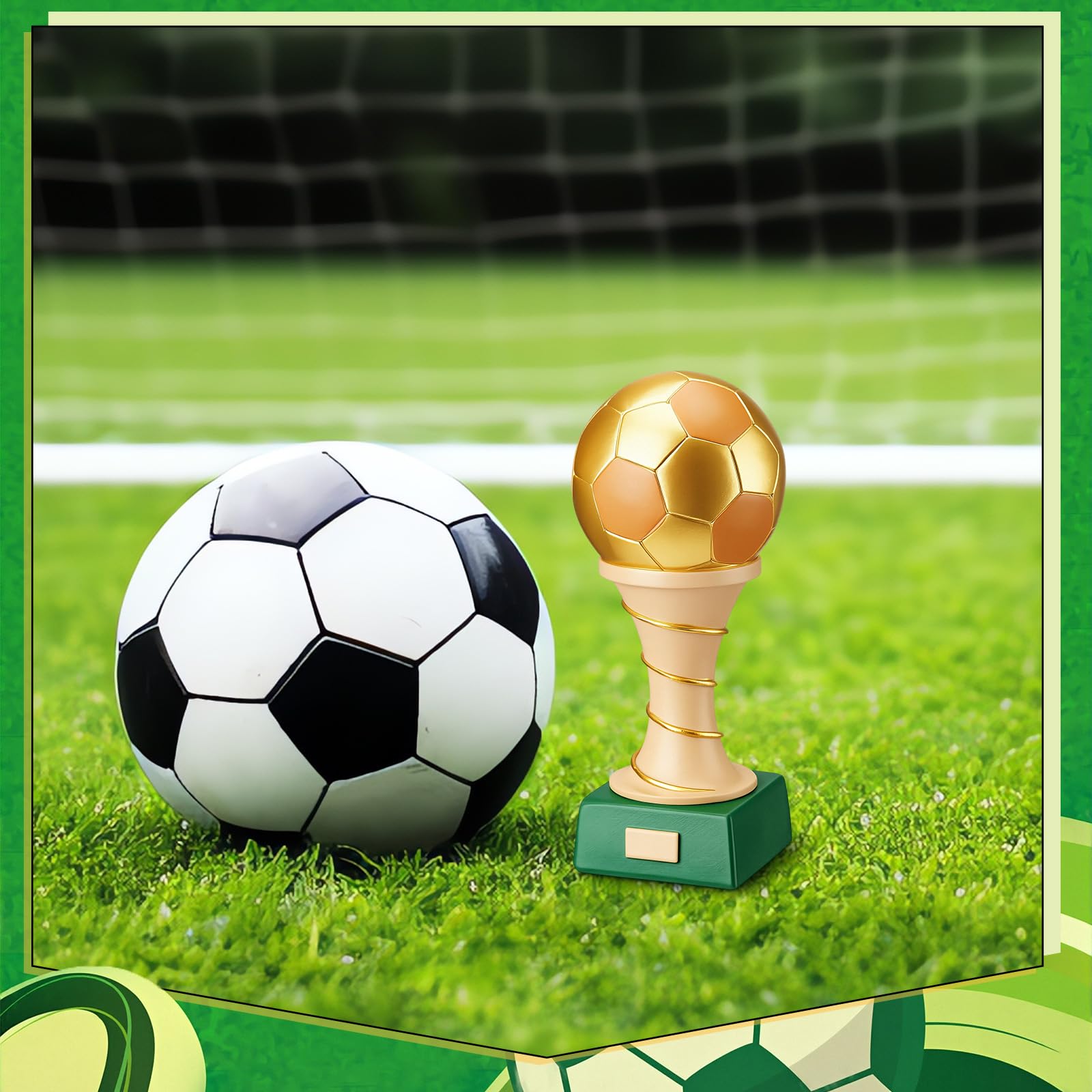 Liliaafar Medallas de fútbol de resina coleccionables para logros deportivos, decoración de escritorio de oficina, caja de trofeos