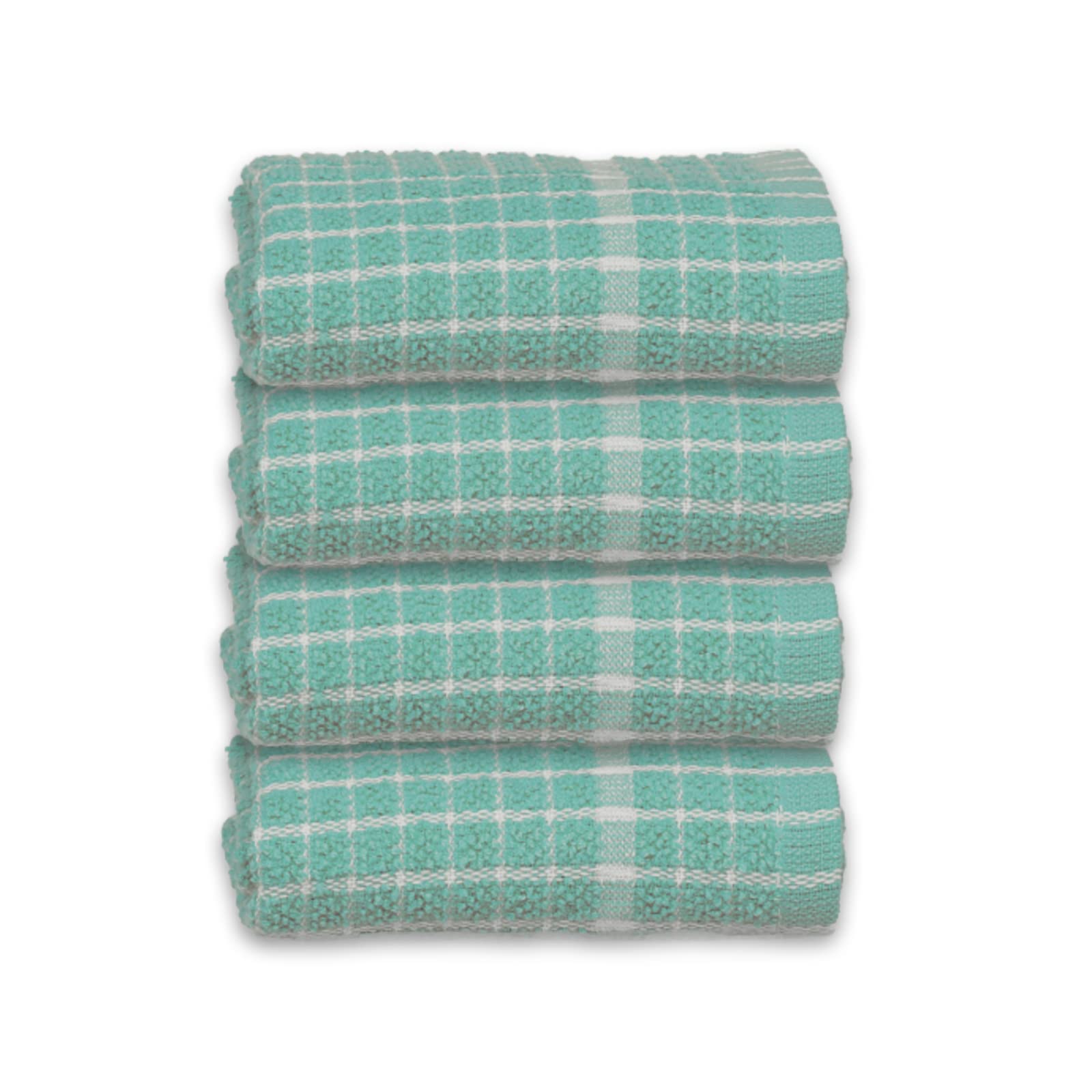 Fab-On Uk Seagreen Terry Tea Towels 100% Egyptian Cotton Super Soft Flour Sack Waffle Weave Wonder Dry And Absorbent Kitchen Cloth, Dish Cleaning Sand Bar Towel - 65X45 Cm