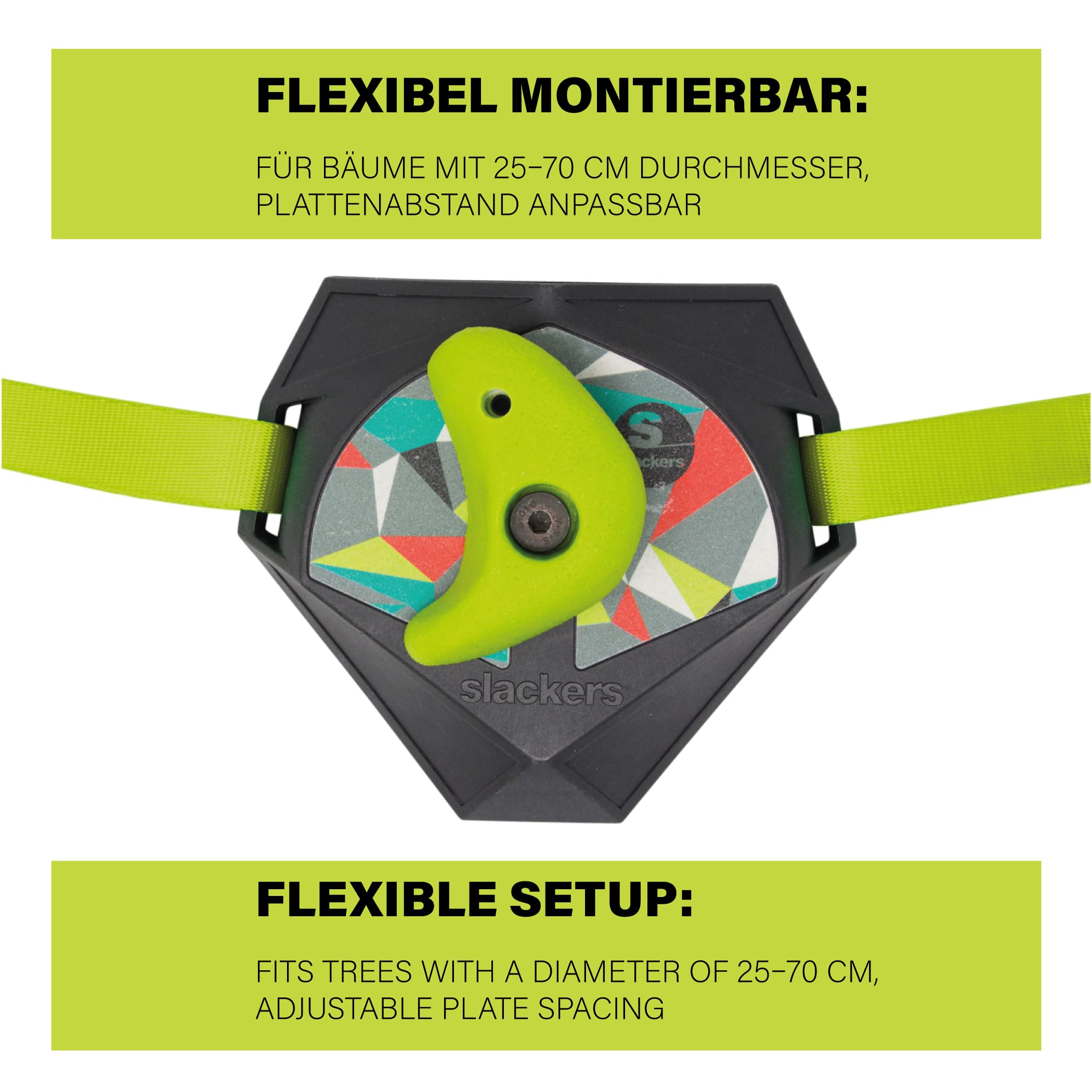 Slackers Ninja Treeclimbers Kletterset - 5 Baumtrittplatten mit Anti-Rutsch-Griptape & 4 Klettergriffen - Kletterhilfe für Kinder & Familien - Baumklettern für Garten & Baumhaus - max. 113 kg