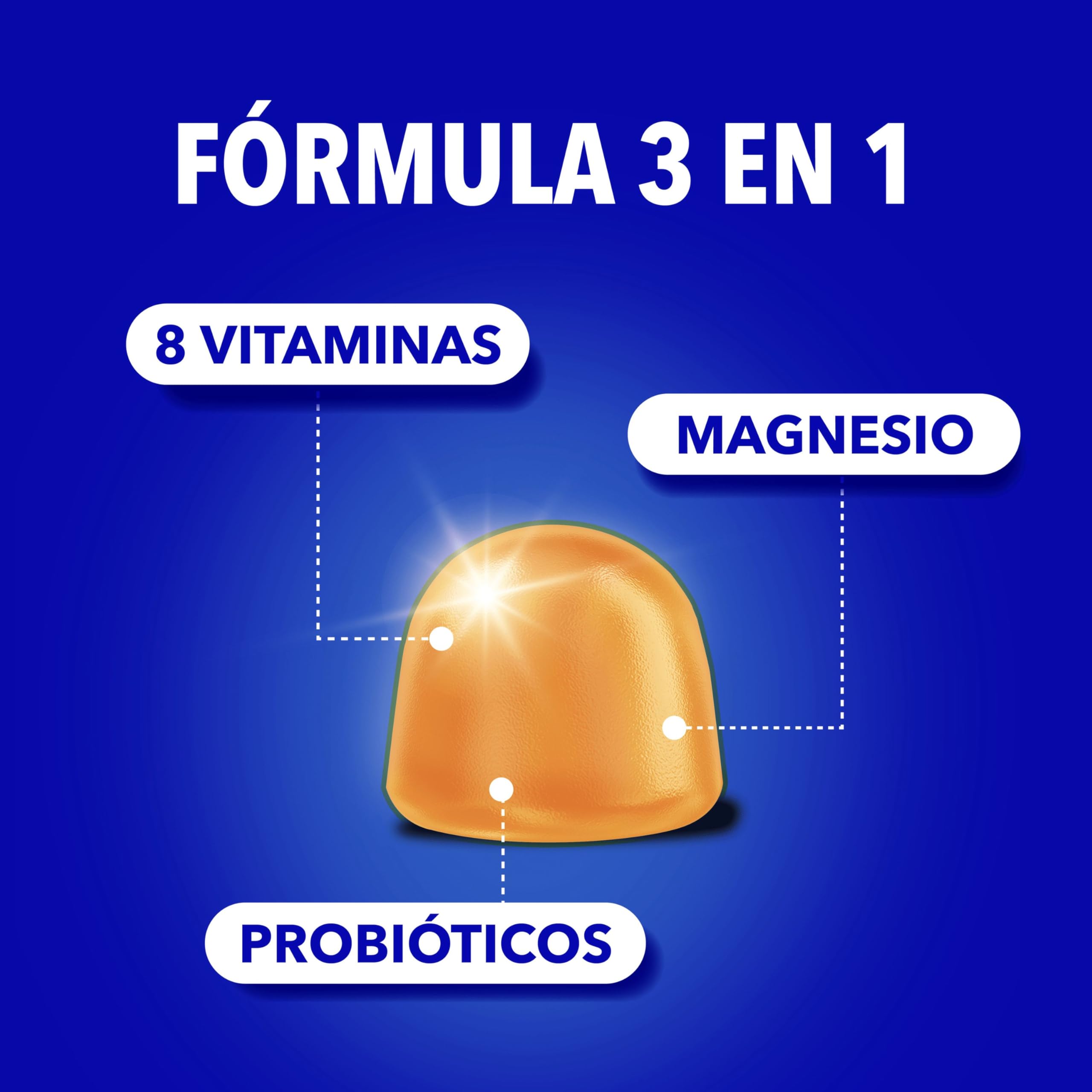 Bion3 Energy Gummies para la energía física y mental con Vitamina C y Magnesio, Vitaminas B12, B1, B2, B3, B6, B7, Vitamina D y Probióticos, 60x2 gummies, para 1-2 meses de uso