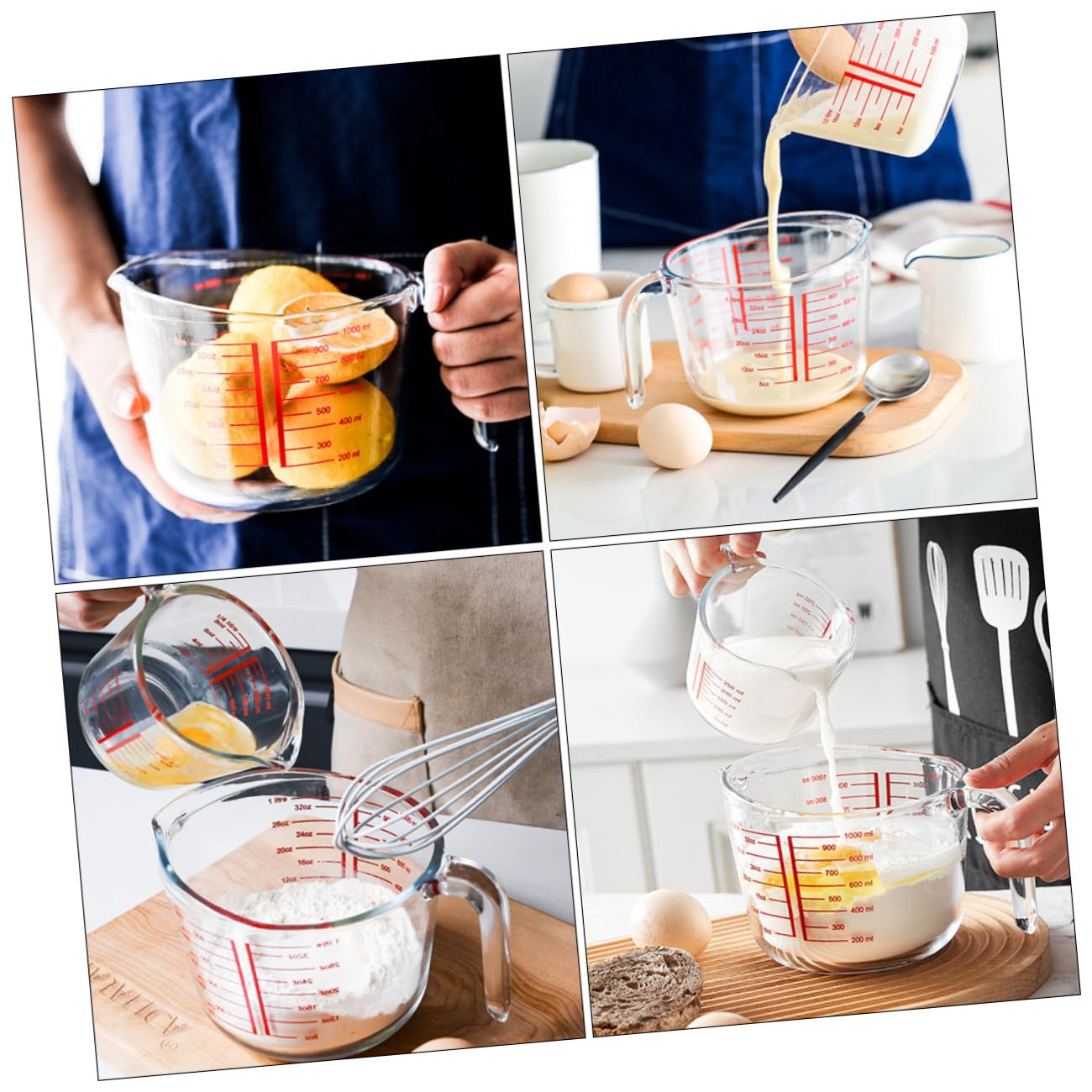 Messbecher aus Gehärtetem Glas mit Skala, 1 Stück, Rund