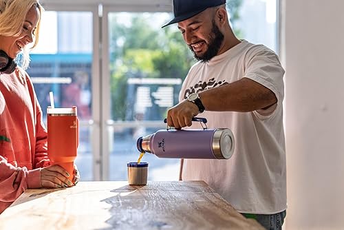 Miniatura 6 de Stanley - Botella clásica de boca ancha con aislamiento térmico, color lavanda, sin bisfenol A, de acero inoxidable 188, termos para bebidas frías y