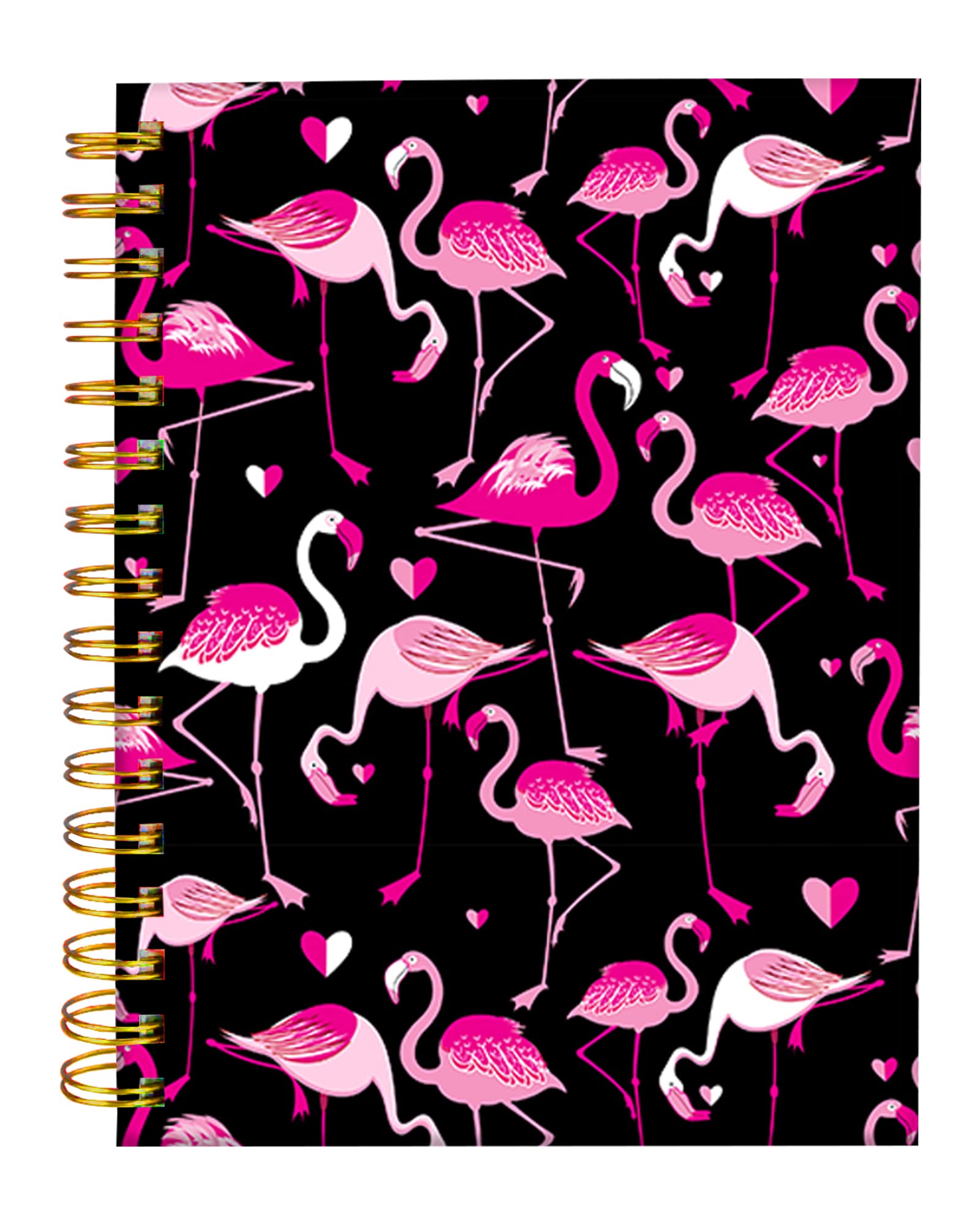 iampandaSpiral Journal Notebook,Strong Twin-Wire Binding with Premium Paper for Girl Women,60 Sheets A5 College Ruled Notebook/Journal,Perfect for School Office Home Gifts,Pink Flamingo Animal