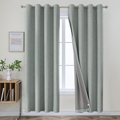 Miniatura 40 de Joydeco Cortinas opacas de 84 pulgadas de largo, 2 paneles burg, cortinas de oscurecimiento de habitación para dormitorio, cortinas térmicas