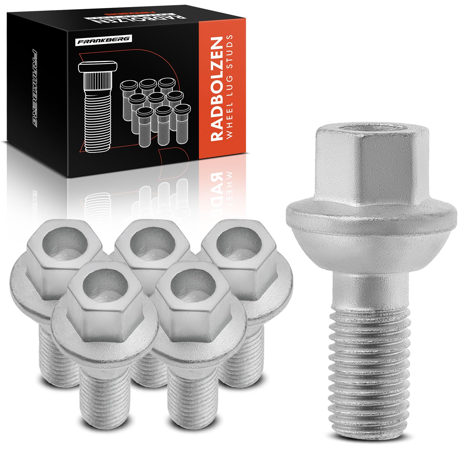 Frankberg 6X Wheel Bolts Front or Rear Compatible with Fortwo Cabrio 451 0.8L 1.0L 2007-2024 Fortwo Coupe 451 0.8L 1.0L 2007-2024 Replace# 0009905607