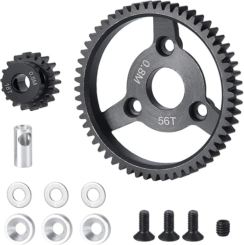 Miniatura 7 de Engranajes de espolón de acero RC 32P 56T engranaje de espolón con piñón 18T para engranajes de actualización de sello de acero inoxidable de escala