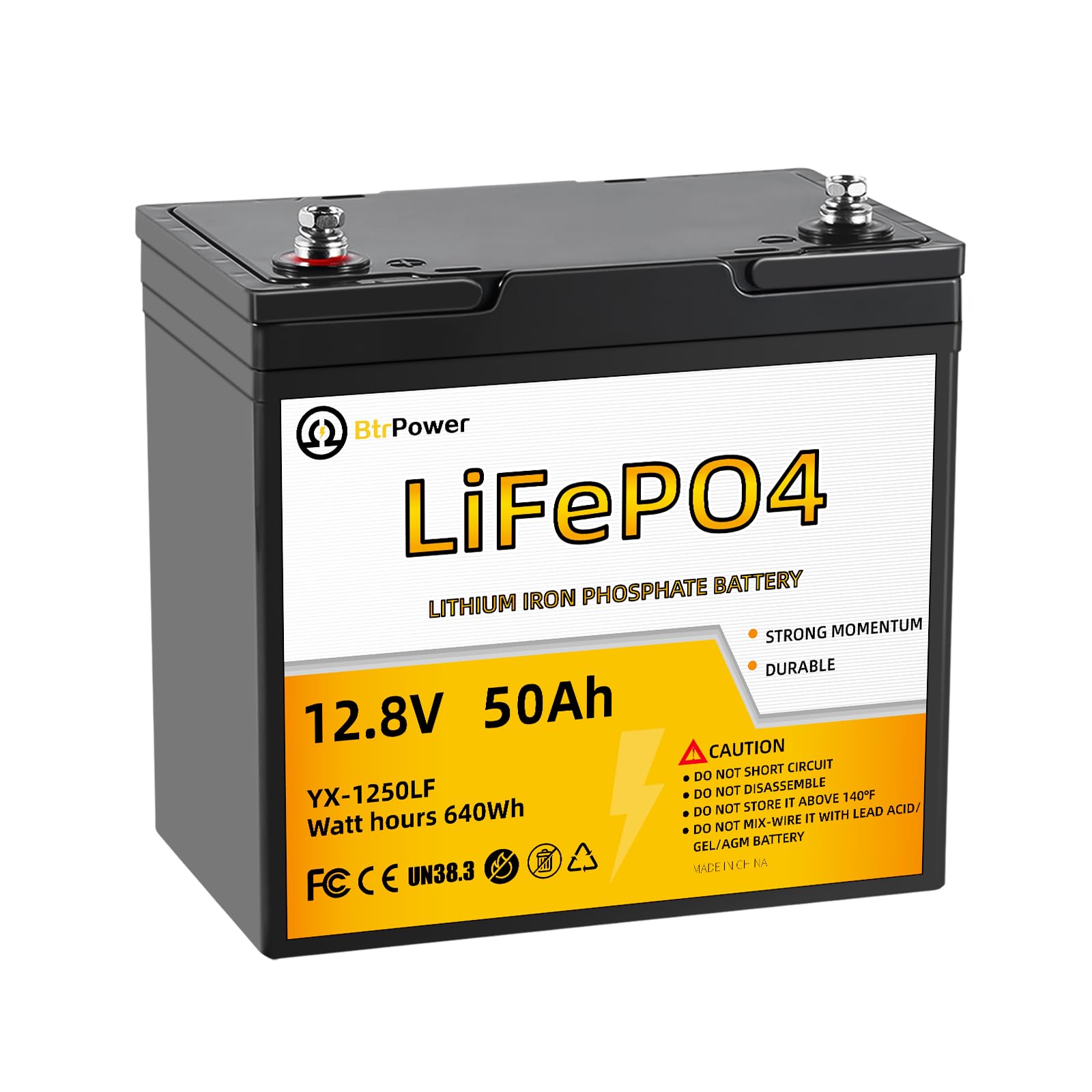 12V 50Ah Trolling Motor Lithium LiFePO4 Battery, 5000+ Deep Cycles Rechargeable Battery,Built in 50A BMS, for 30~50lb Boat Motor,Solar, RV, Marine,Solar System,Off-Grid Applications