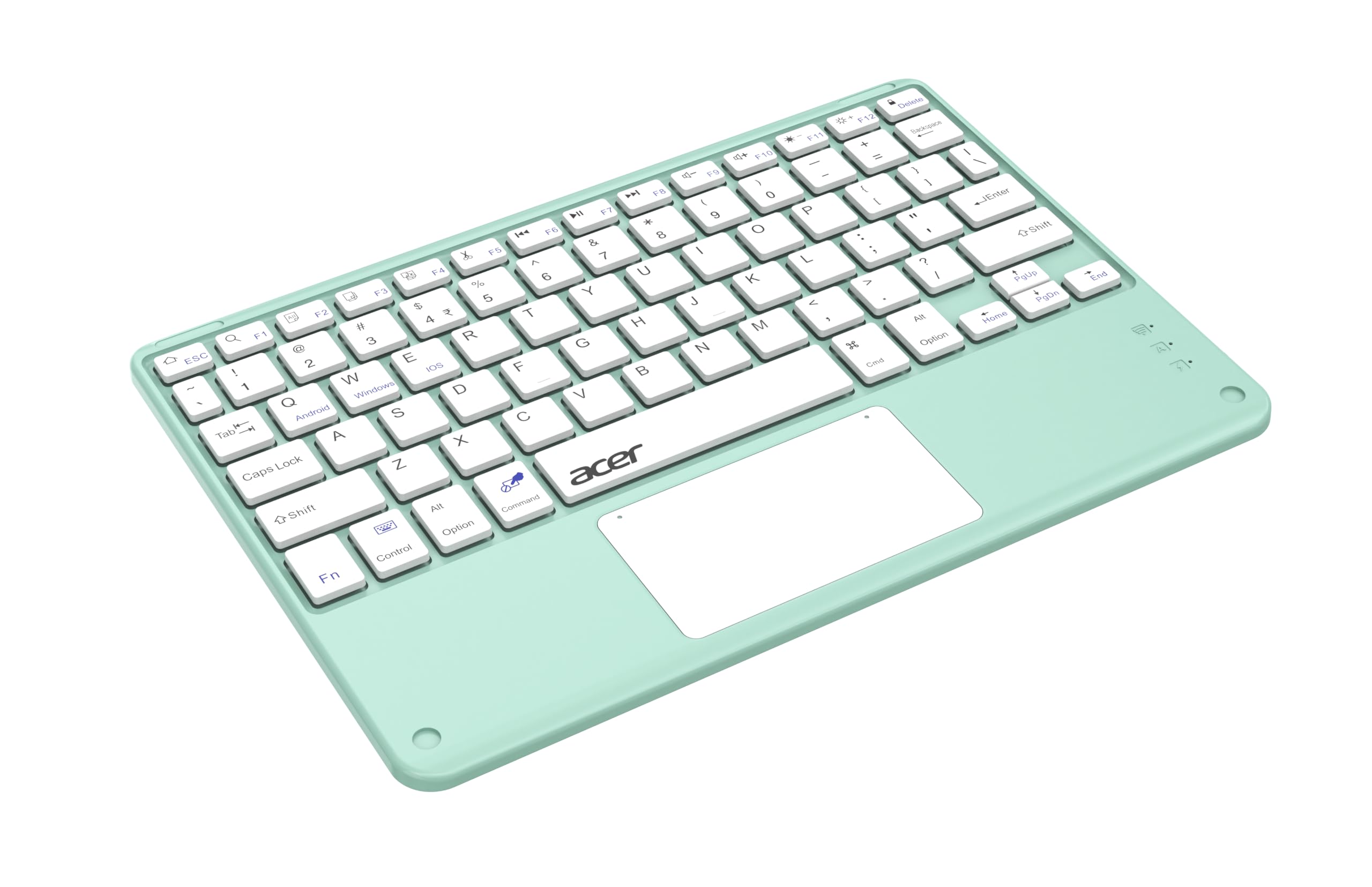 Acer Nano Pad Touch Wireless Keyboard with Built-in Touchpad | Bluetooth Multi-Device Support | 280mAh Rechargeable Battery | Ultra-Slim Portable Design for Windows, Android, iOS & Mac | Green-image-25