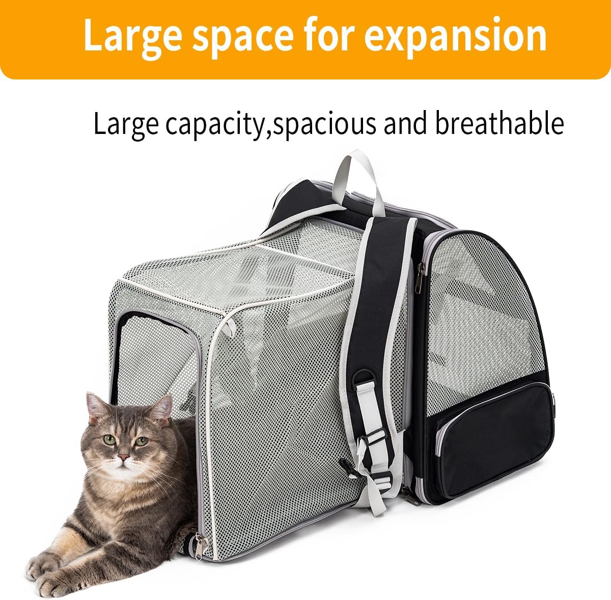 The Ultimate Cat & Dog Backpack Carrier: Stylish, Expandable, and Travel-Ready!
