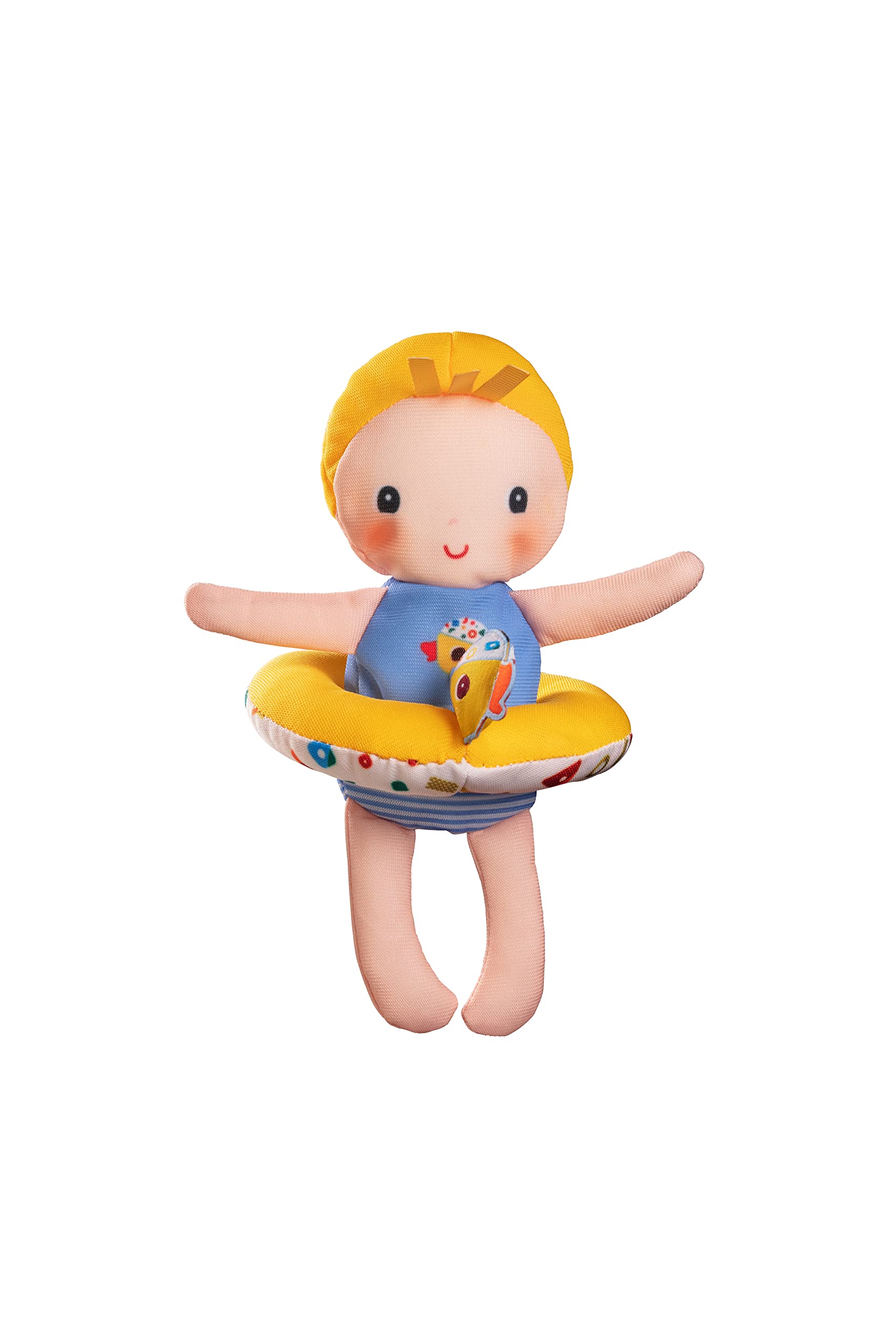 LILLIPUTIENS - Gaspard Bath Doll with Duck Ring - Interactive Bath Toy with Removable Ring - Ideal for Bath Time - Stimulates Imagination - Quick Drying - From 9 Months - 83423
