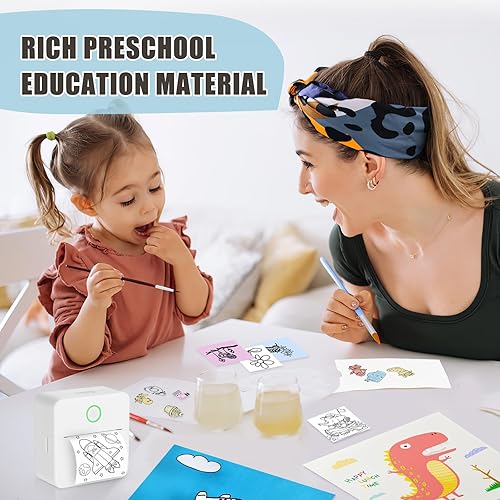 Miniatura 7 de Mini impresora Bluetooth de bolsillo, impresora térmica portátil con 10 rollos de papel para diarioálbum de recortes de