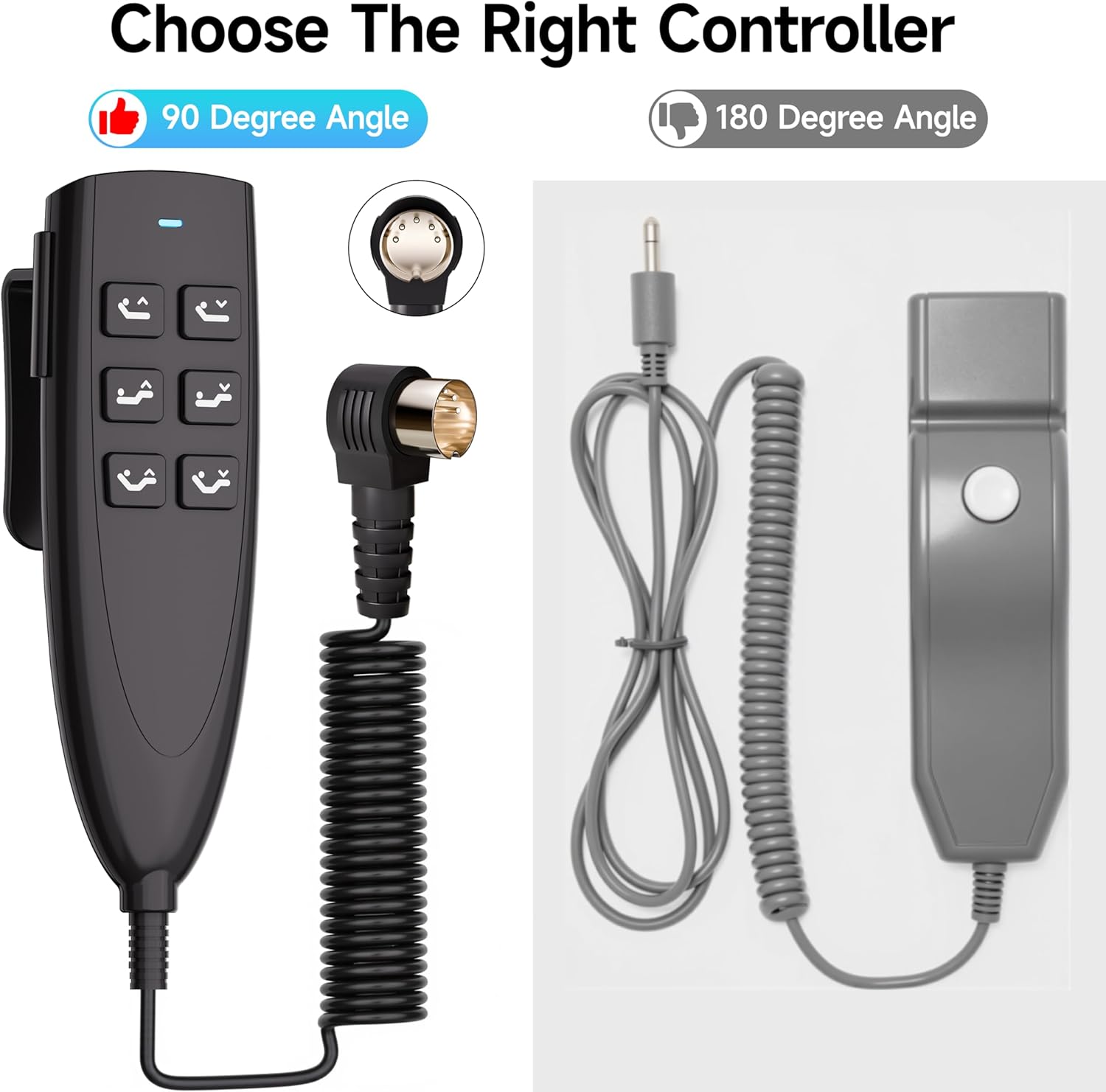 Okin 6 Button Adjustable Bed Remote 5 Pin Wired Adjustable Bed Remote Control Replacement Parts, HS.13.06.17