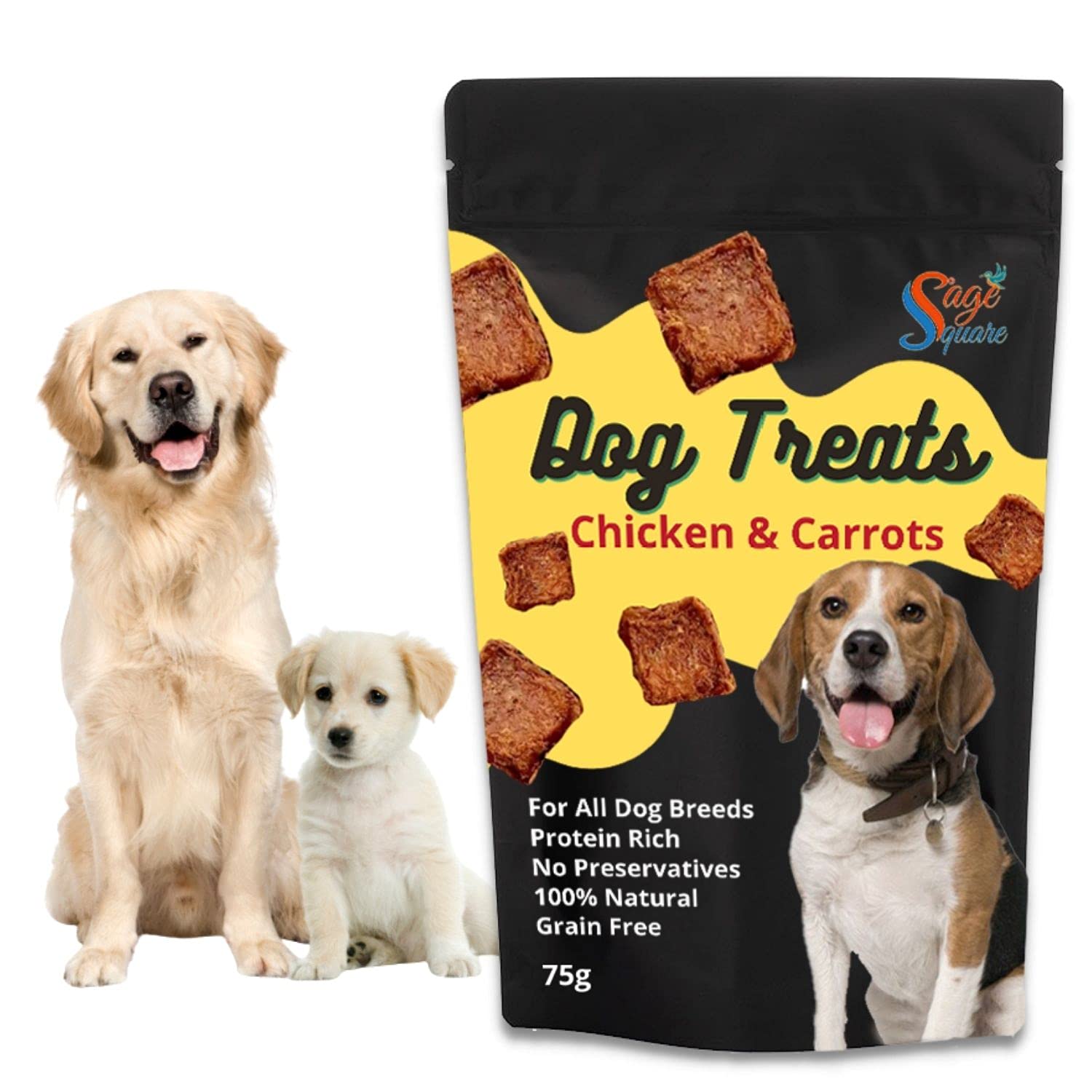 Sage Square Chicken & Carrot Dog Treat, Crunchy Protein Rich Snack 75g (B092VWVTGV) Amazon Price History, Amazon Price Tracker