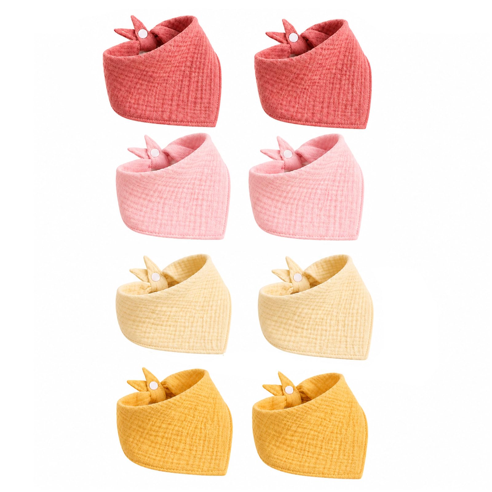 APYFID Muslin Dribble Bibs – 8 Pack Cotton Bandana Bib with Snaps – Unisex (Pink & Yellow Series)