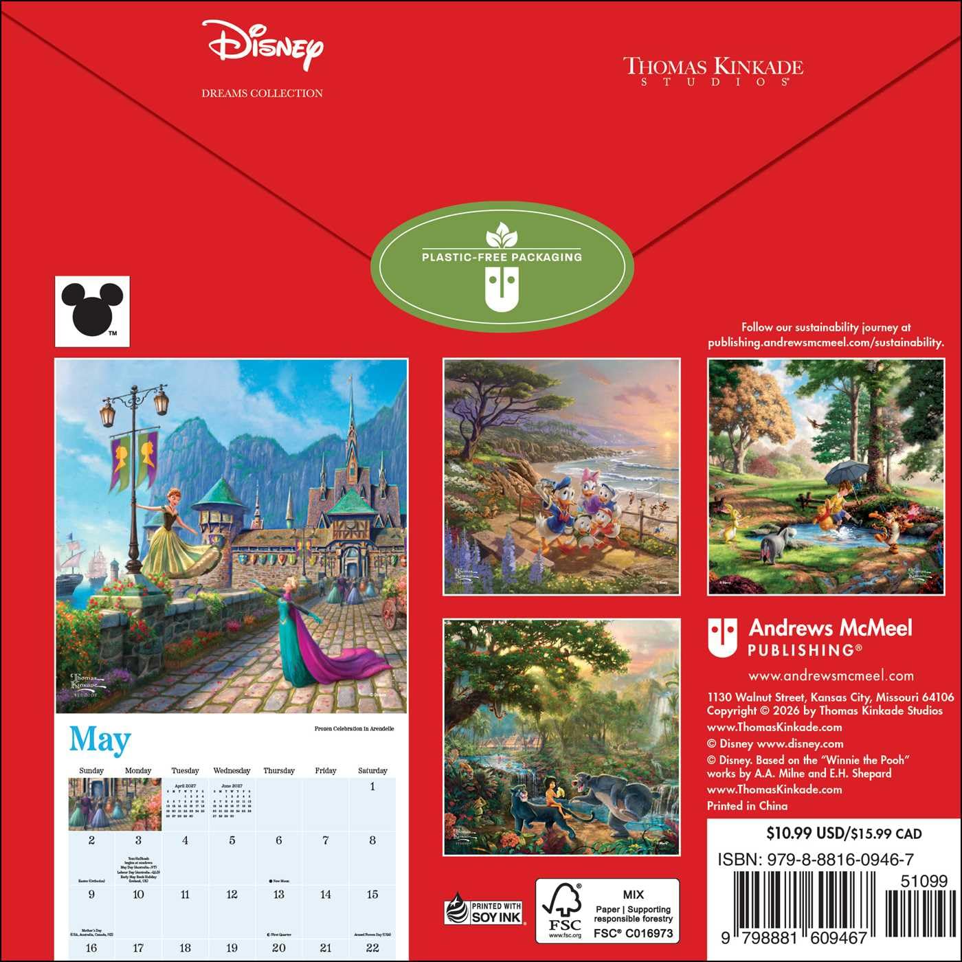 Disney Dreams Collection by Thomas Kinkade Studios 2027 Mini Wall Calendar