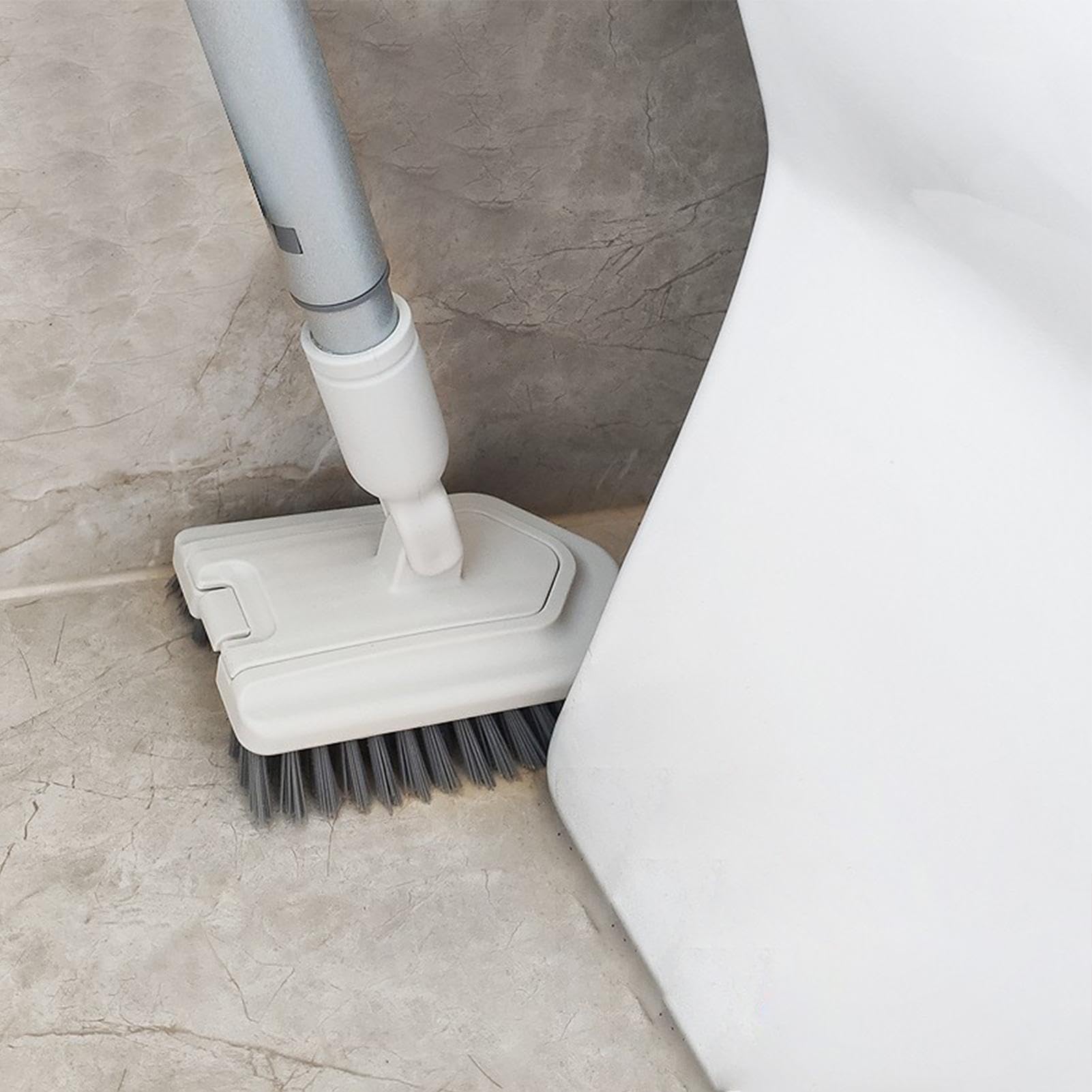 Cepillo para suelos de baño, cepillo para el hogar de mango largo | Cepillo de suelo ajustable con mango largo | Cepillo de limpieza telescópico antiarañazos para suelos resistente para p