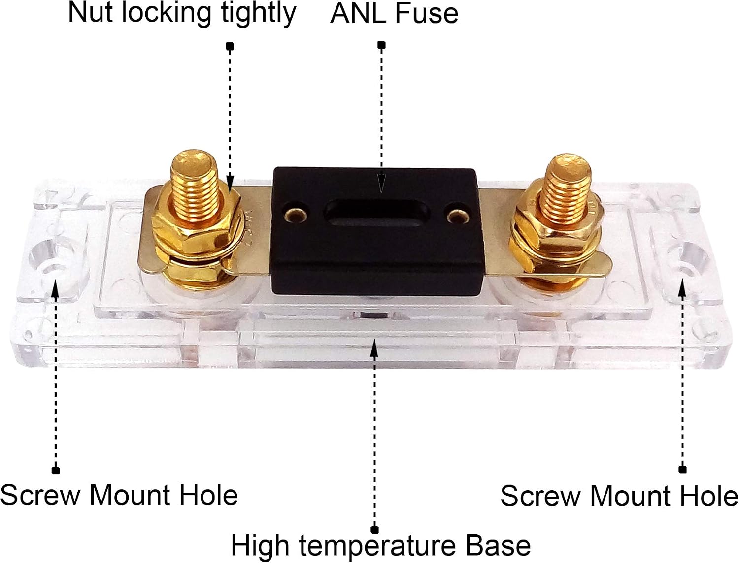 in-Line ANL Fuse Holder 0/2/4 Gauge AWG with 150Amp ANL Fuse Gold-Plated (2 Pack)