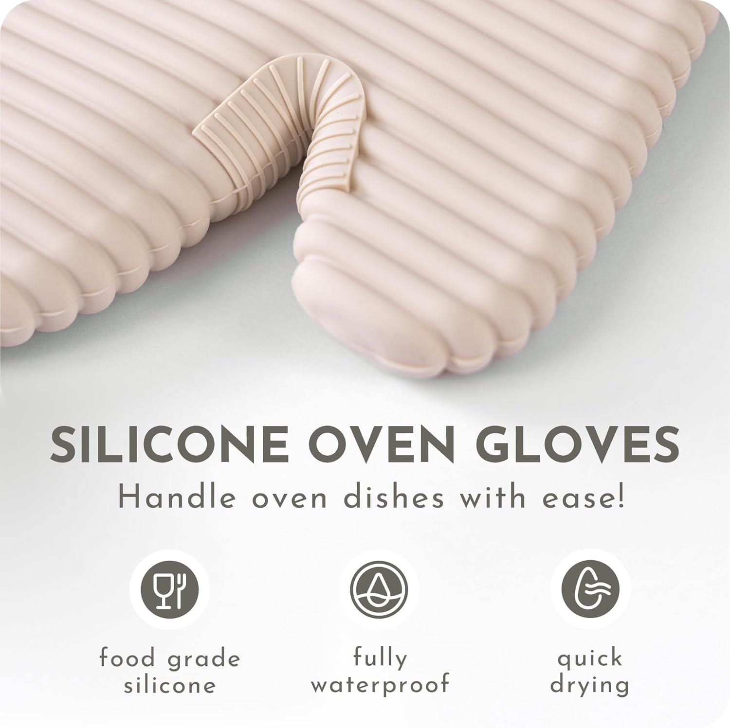 Extra Long Silicone Oven Mitts and Pot Holders Sets | Heat Resistant 500°F BPA-Free Food Grade Silicone Hot Pads & Kitchen Mittens | 4-Piece Set of Oven Gloves & Potholders for Kitchens. - Image 7