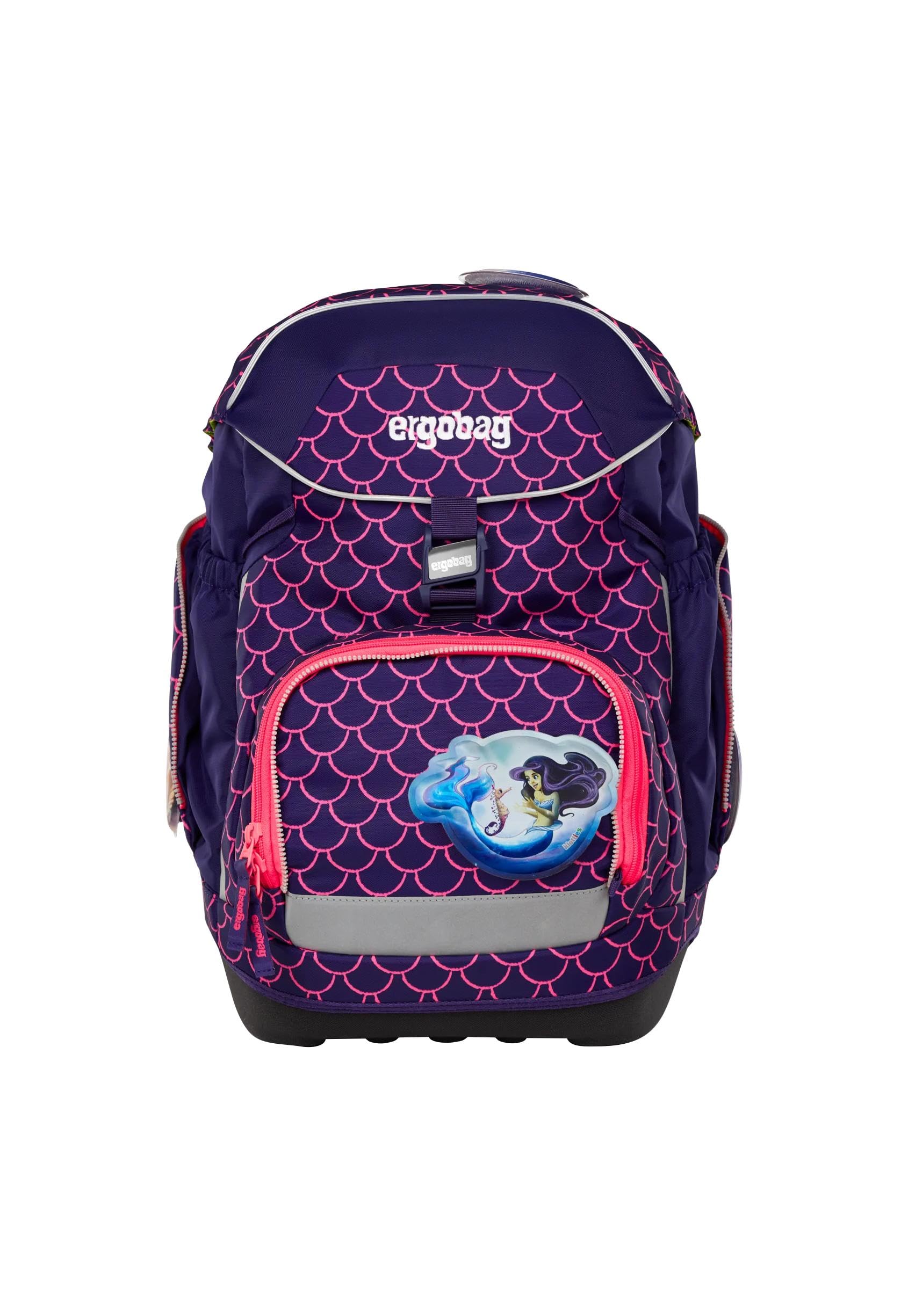 ergobag Zestaw ergonomicznych tornistrów szkolnych, elastyczny, 6-częściowy, 1. klasa szkoły podstawowej, dla dziewcząt i chłopców