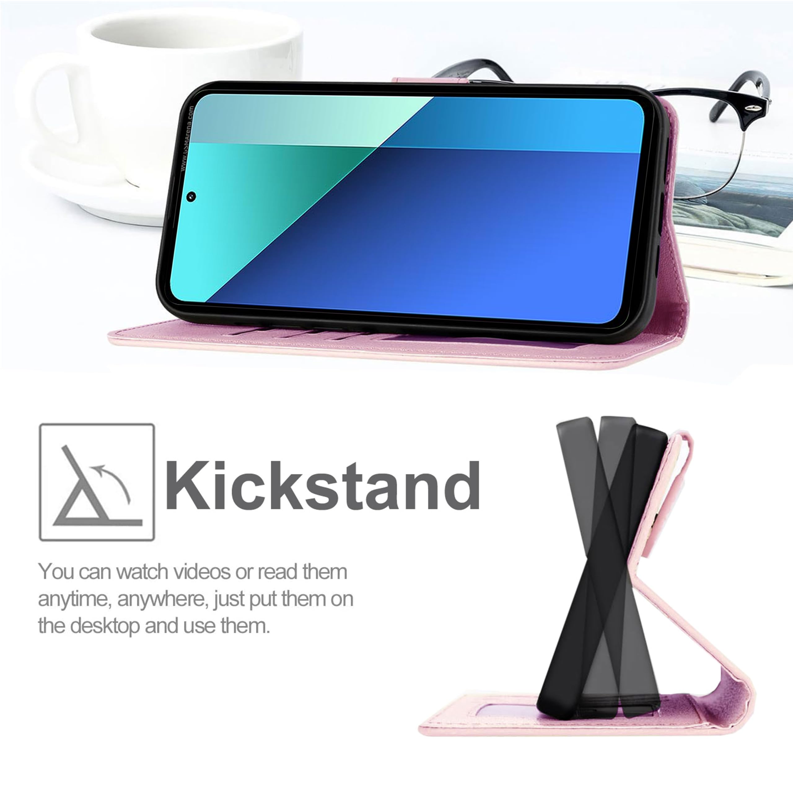 PEIYE Custodia Per Xiaomi Redmi Note 13 Pro 5G / Poco X6 5G - Cover Libro In Pelle Con Portafoglio E Rilievo Gatto E Farfalle (Viola)