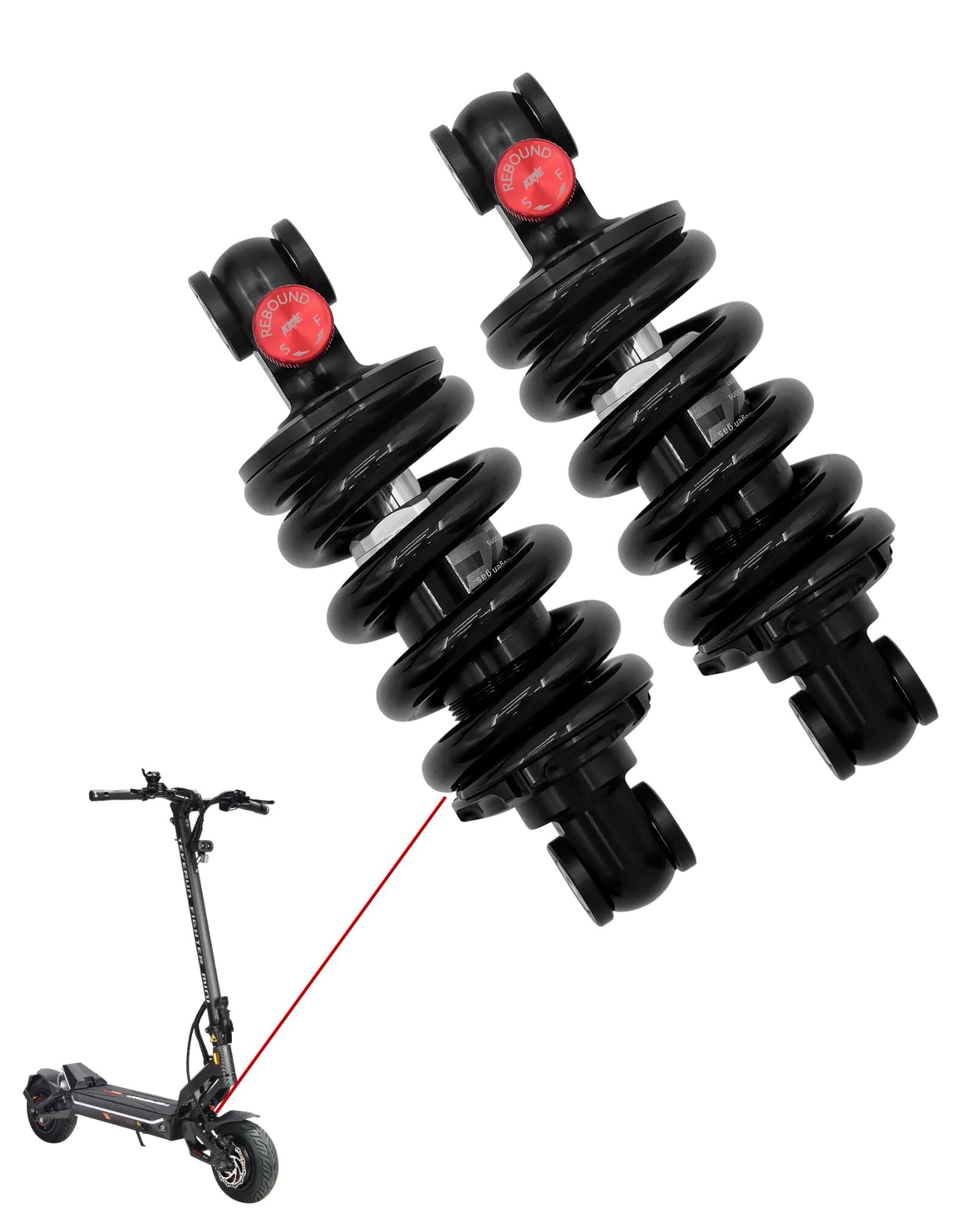 Ressorts d'amortisseur réglables KKE de 135 mm (2 pièces) Compatible avec Teverun Fighter Mini/Fighter Mini PRO, Ressorts de suspension d'amortisseur robustes accessoires d'origine