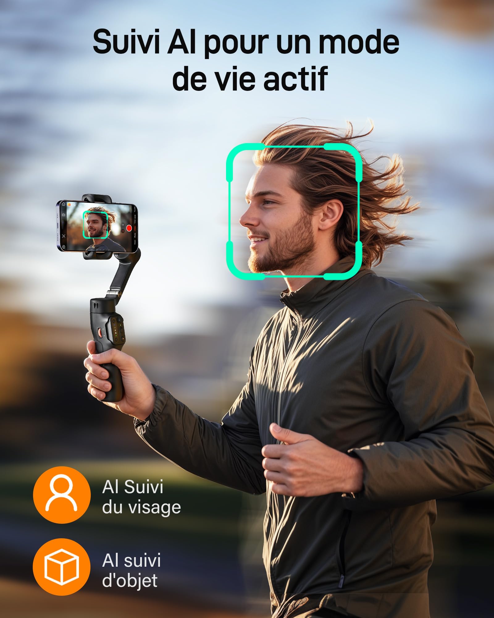 hohem Stabilisateur Smartphone iSteady X3 SE, 3 Axes Stabilisateur de Cardan, Design léger et Pliable avec télécommande détachable, Batterie de 11H, Parfait pour Le Vlogging et Les Selfies