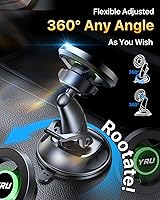 Vista 4 de YRU [Truely Upgrade & Patent] Car Phone Holder for Magsafe [98+LBS Strongest Suction & Enhanced Magnetic] Dashboard Car Mount Windshield Vent Phone