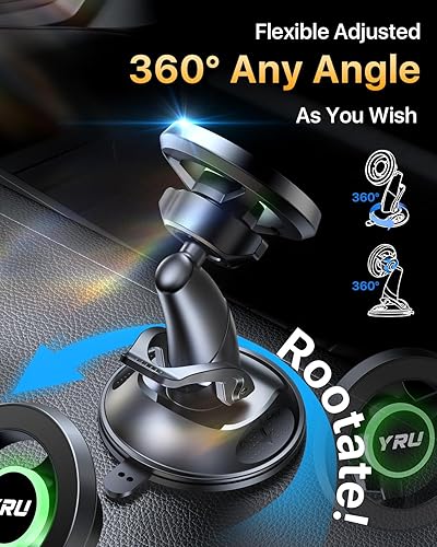 Miniatura 4 de YRU Soporte de teléfono de coche para Magsafe 98 libras de succión más fuerte y magnético mejorado Soporte de teléfono para salpicadero de