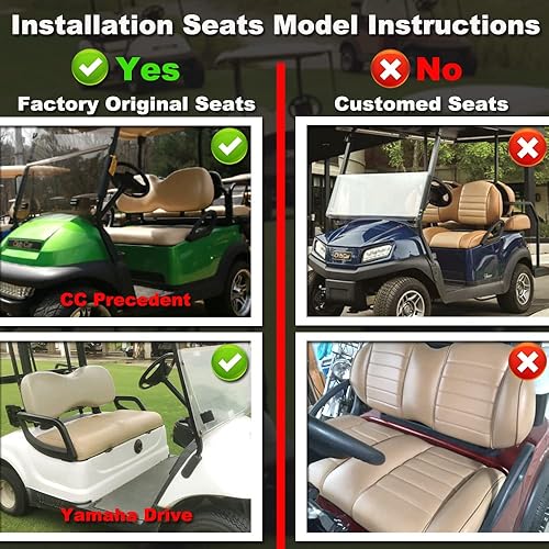 Miniatura 7 de Fundas de asiento de carrito de golf para Club Car Precedent, DS y Yama Golf Carts OEM asientos delanteros ordinarios, tela de malla de poliéster