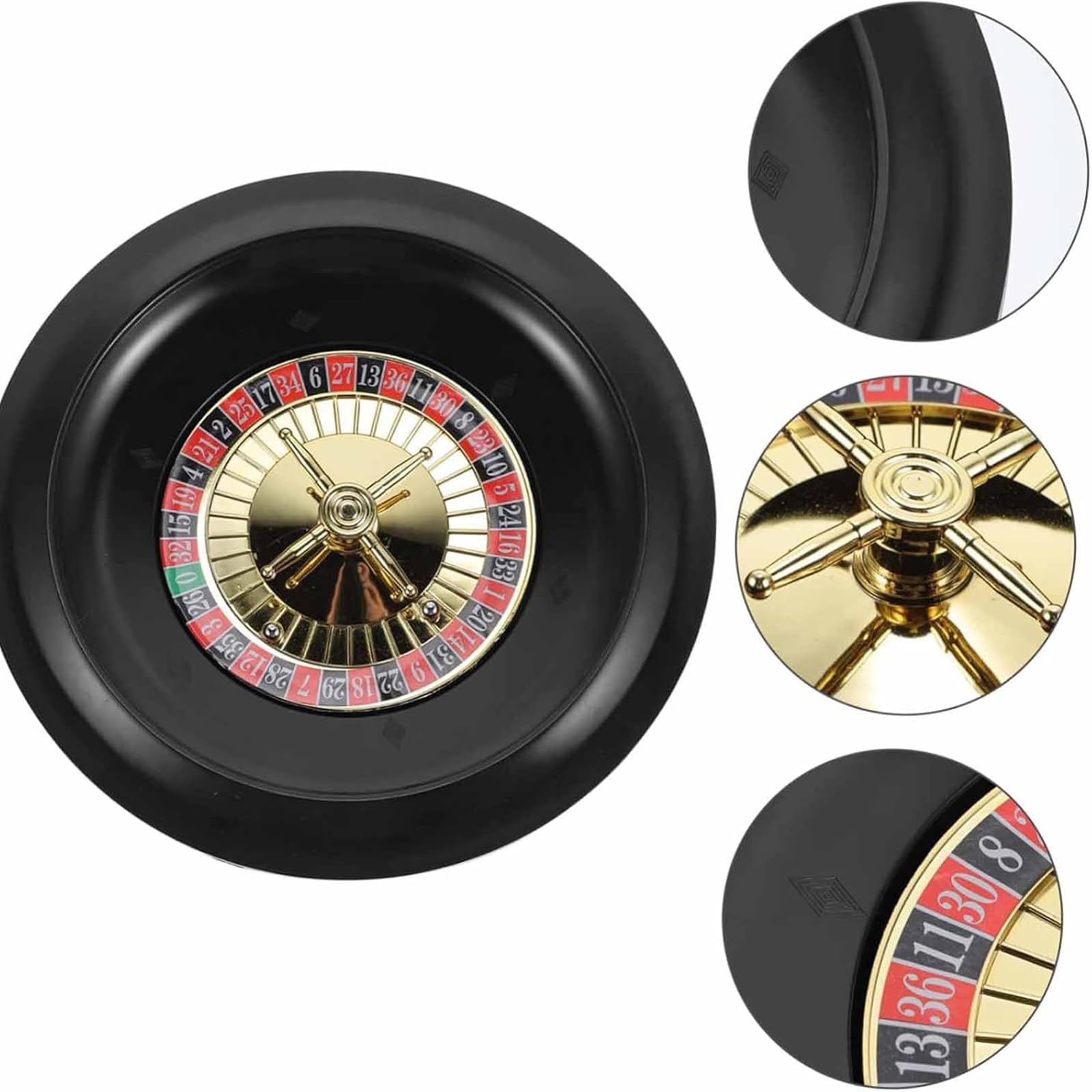 Generico Roulette Russo Roulette da Tavolo Rotella di Roulette in Legno Ruota di Roulette Favore Ruota di Poker di Poker Gioco di Festa Ruota di Supporto Scrivania
