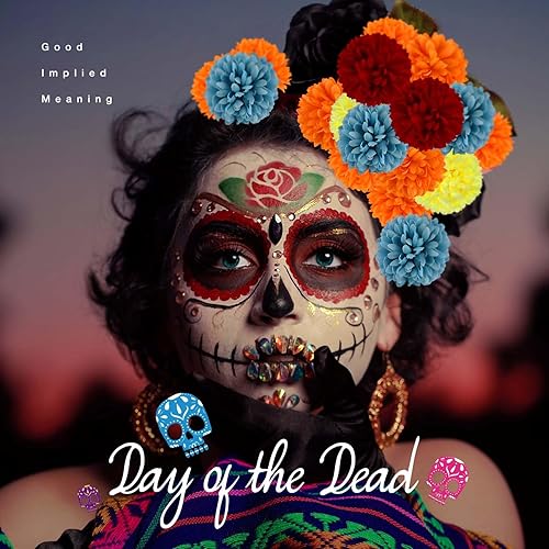 Miniatura 6 de Hommtina 40 flores de caléndula artificiales de seda, flores mexicanas para decoración de baby shower, boda, fiesta, decoración de Halloween,