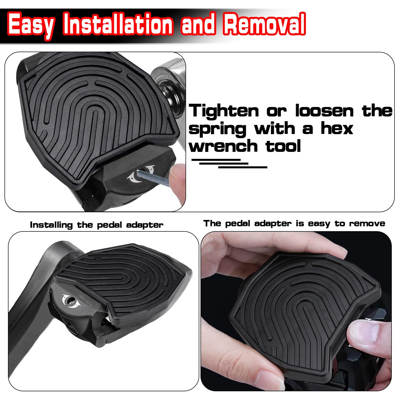 Gel Bike Seat Cover COOLWUFAN Pedal Converters For Peloton, Flat