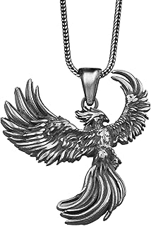 Phoenix Necklace Sterling Silver, Phoenix Bird Pendant, Gold Phoenix Pendant, Phoenix Amulet, Rising Phoenix Necklace,Phoenix Pendant Silver (ONLY PENDANT)