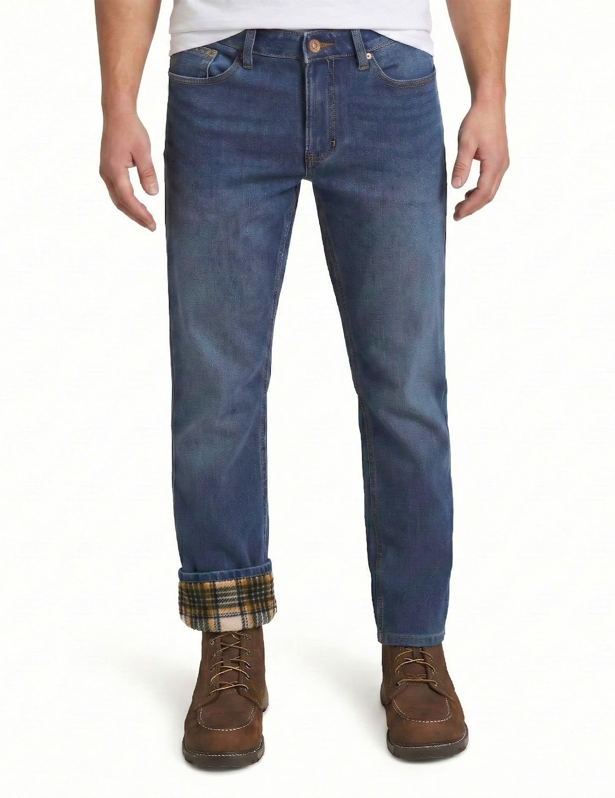 Fleece Lined Jeans Men - Regular Fit | Soft & Warm, Cold Weather Insulated Fleece Winter Pants for Men