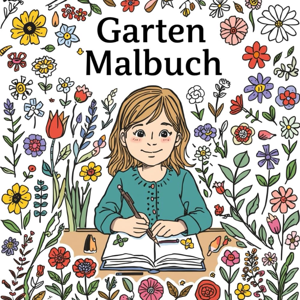 garten malbuch: 80 einfache und schöne Ausmalbilder für naturbegeisterte Kinder